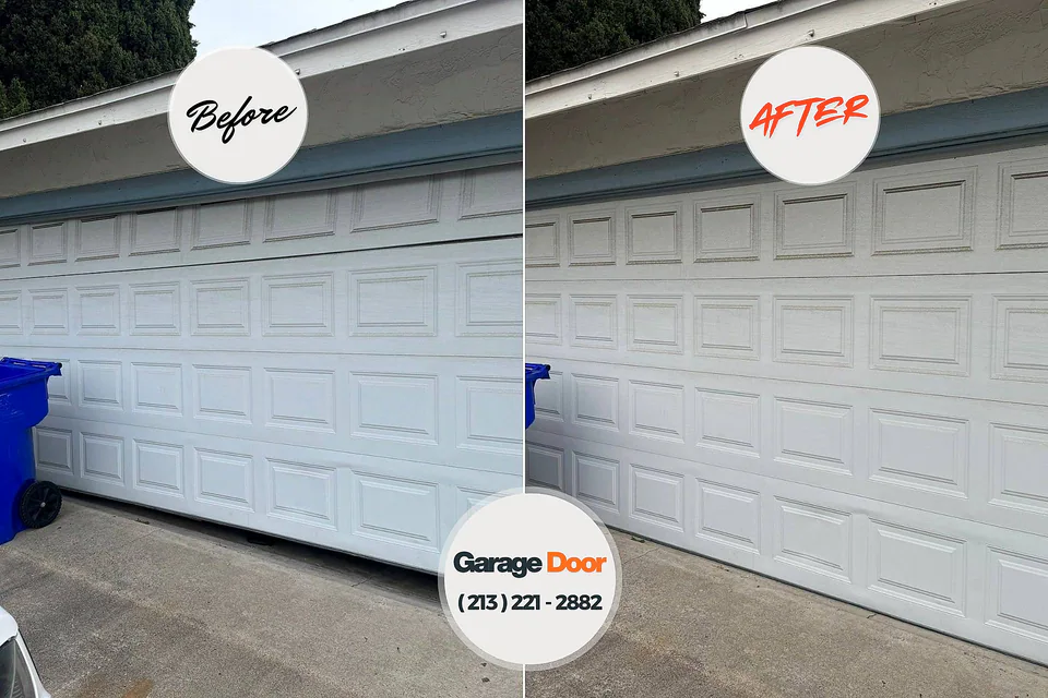 Before and after: garage door repair Greenfield, TN